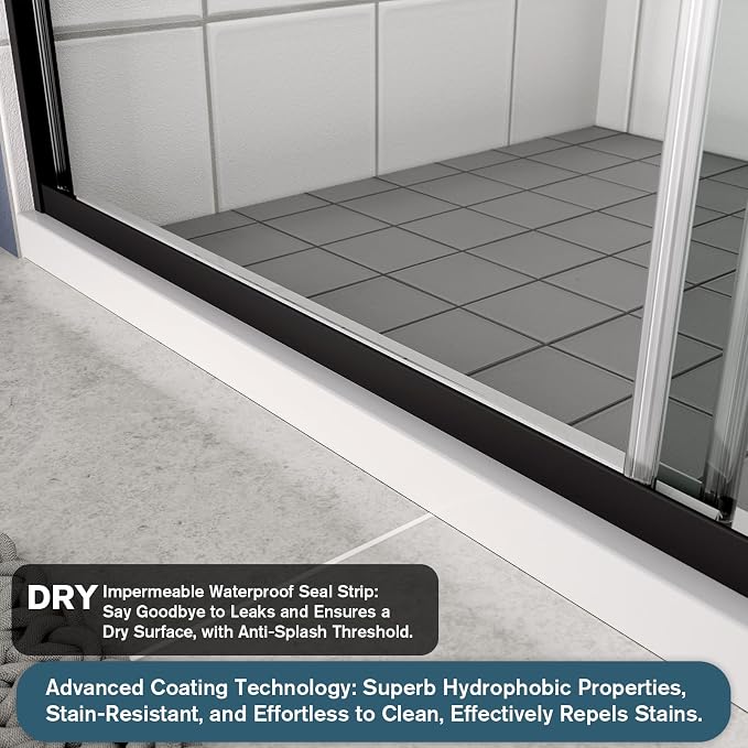 Bypass Glass Shower Door 50-54" W x 70" H - Image 6