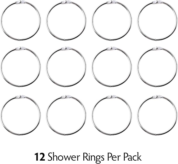 SlipX Solutions Chrome Simple Slide Shower Curtain Rings Provide Effortless - Image 5