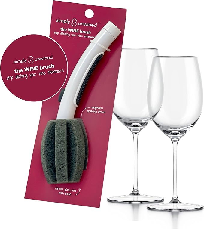 | The WINE Brush – One Step Patented Stemware Cleaning Sponge by SimplyUnwined