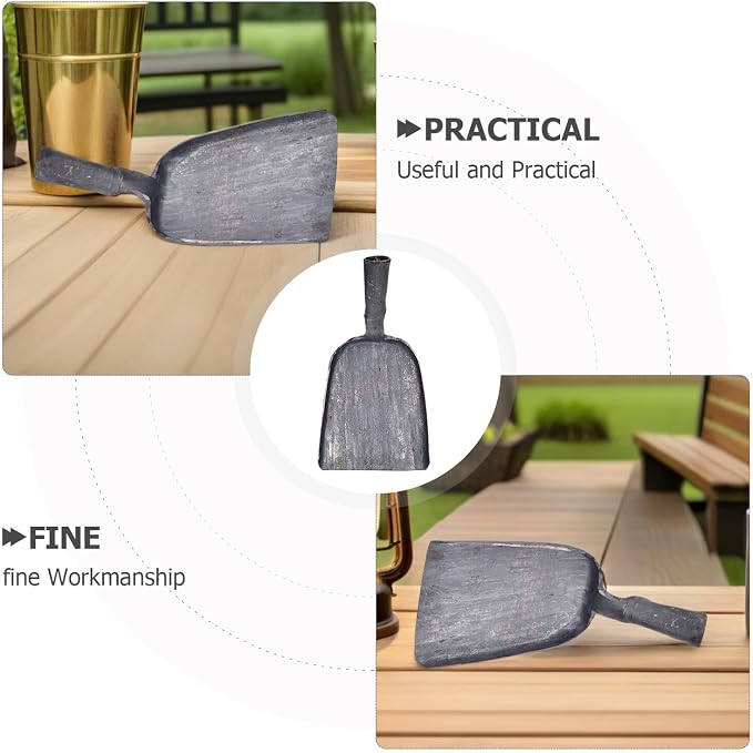 Veemoon Steel Fireplace Ash Shovel, BBQ Charcoal Shovel Small Compact Coal - Image 3