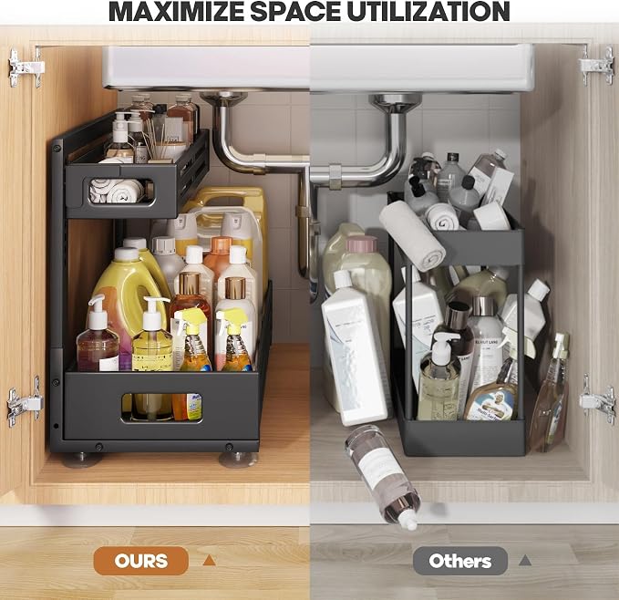 2 Pack 21IN-Depth Under Sink Organizer, Pull Out Cabinet Organizer - Image 6