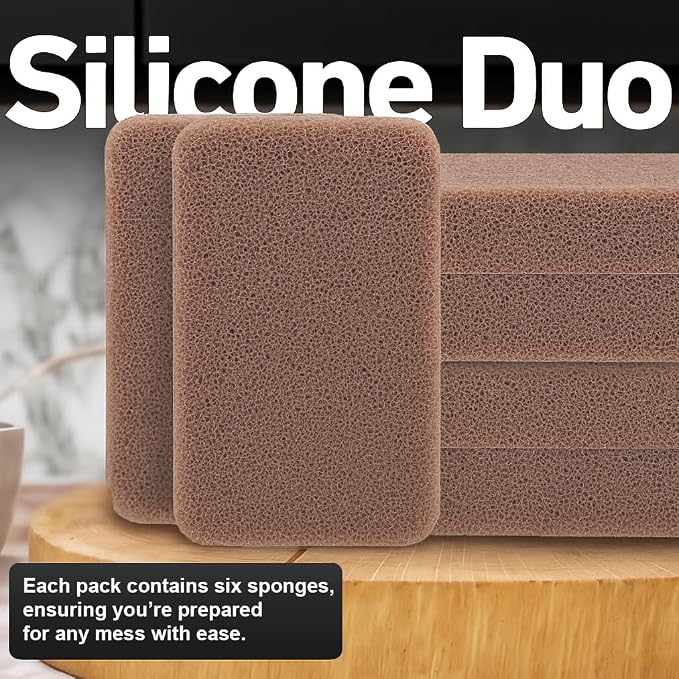 Casanero 6-Pack Silicone Scrubbing Sponges, Heavy-Duty, Non-Scratch | Reusable - Image 2