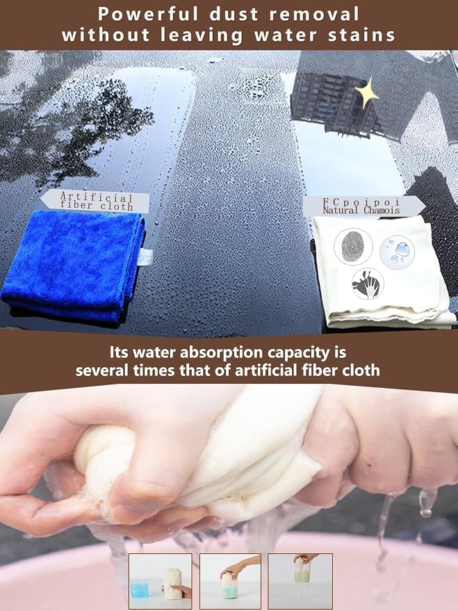 Glasses Cleaning Cloth Chamois Leather Natural Premium Cloth, Eye Glass Clean - Image 3