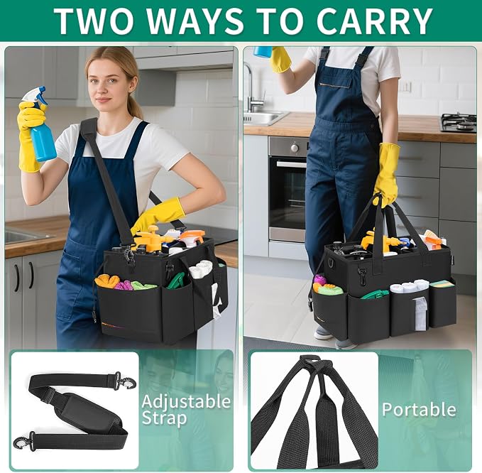 Wearable Cleaning Caddy Bag for Cleaning Supplies, Large Capacity Cleaning - Image 6