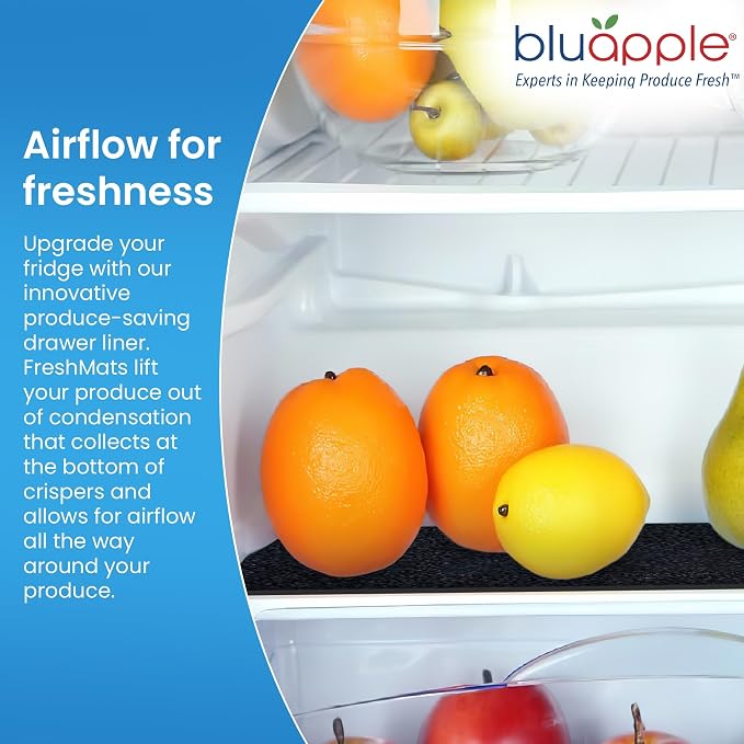 Bluapple FreshMats, Refrigerator Bin Liner, Fridge Drawer Mats, Crisper Life - Image 5