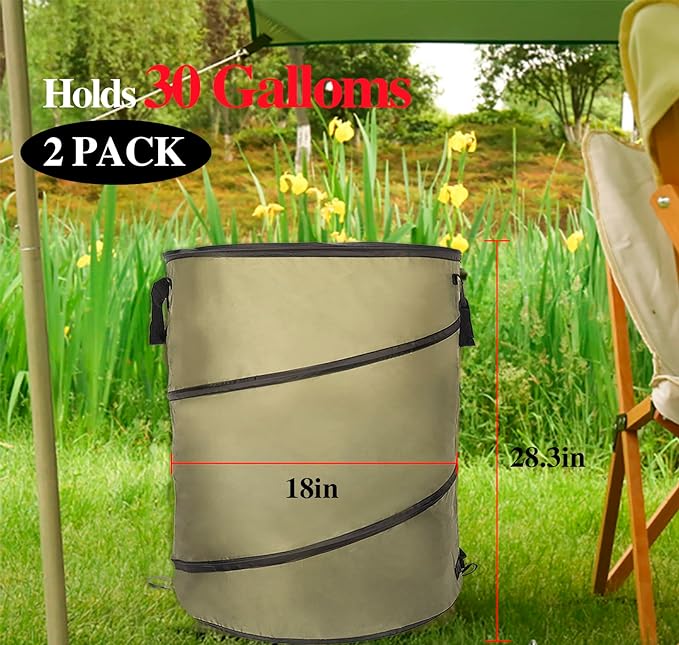 Collapsible Lawn and Leaf Bag Pop-Up Trash Can/Recycle Bin Leaf Waste Bag - Image 2