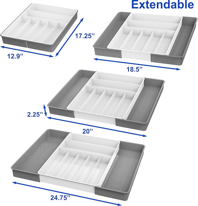 Simple Houseware Expandable Kitchen Drawer Flatware Organizer - Image 7