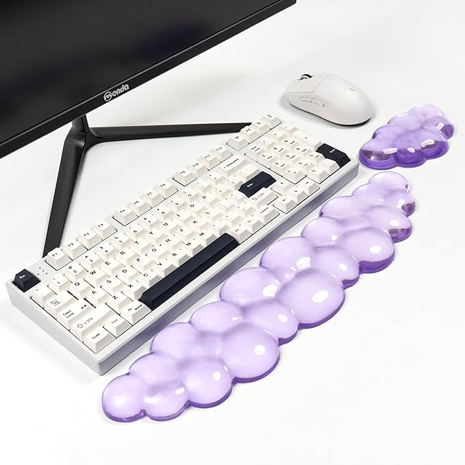 Purple Cloud Wrist Rest Set, Gel Wrist Rest by Sumgsn