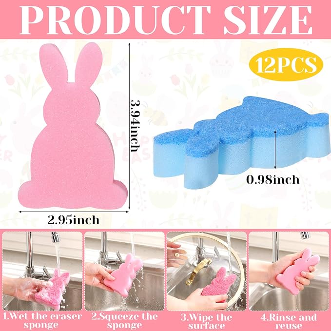 Tioncy 12 Pack Kitchen Sponges Bulk Dual Sided Scrubber Sponges Dishwashing - Image 2