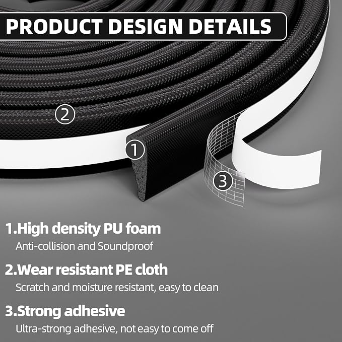2Pcs×196" Wedge Weather Stripping Door Seal Strip - Image 4