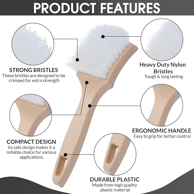 Nanoskin 8.5 Inch Multi-Purpose White Nylon Utility Scrub Brush - Image 4