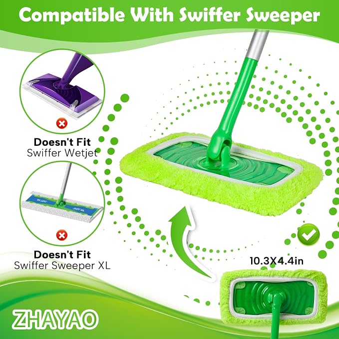 3 Pack Reusable Microfiber Mop Pads - Image 2