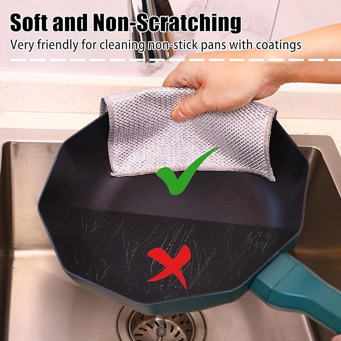 Navona 18 Pcs New Upgrade Steel Wire Dishcloth, Double-Layer Steel Wire - Image 4