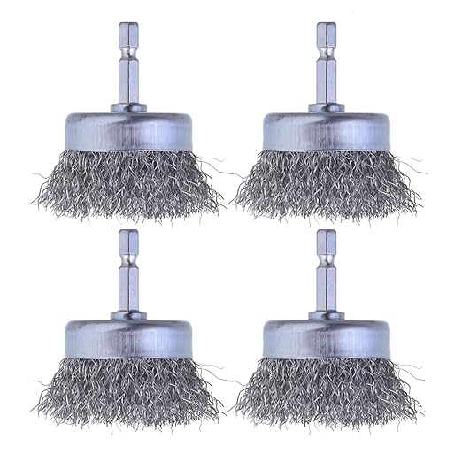 4 Pcs Wire Cup Brush Set for Drill, 1/4 Inch Hex Shank, 0.010 Inch Coarse by WENORA