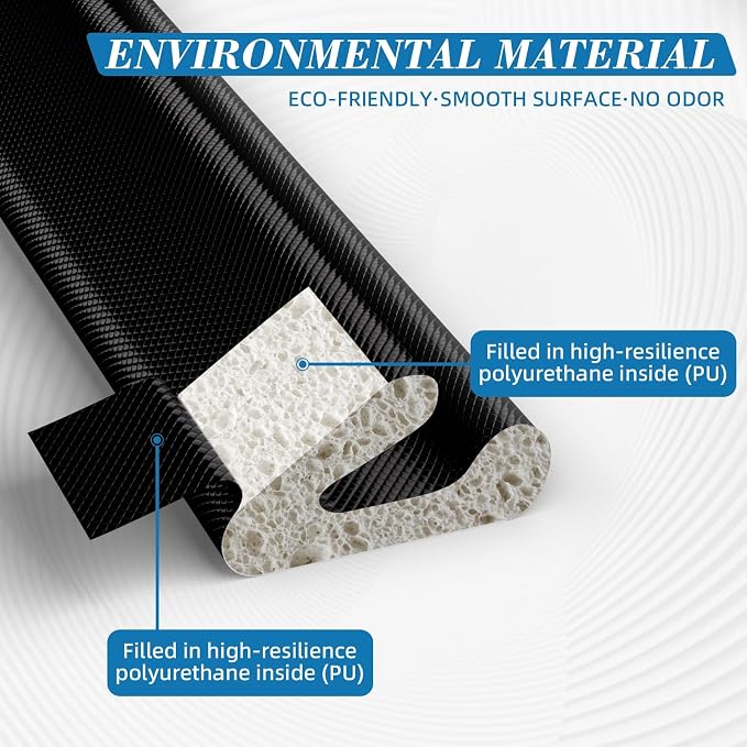 V-Shaped Weather Stripping Door Seal, 33FT Draft Stopper - Image 5
