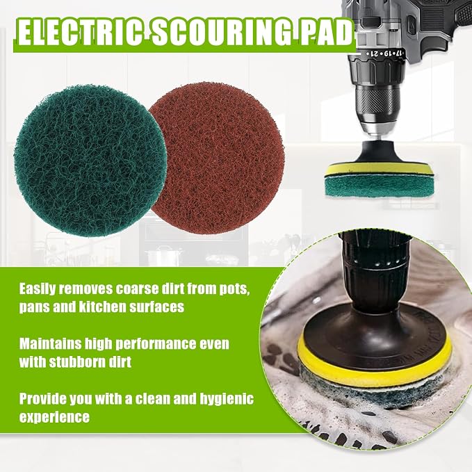 5 Inch Scrub Drill Brush Power Scouring Pads Household Cleaning Set - Image 4