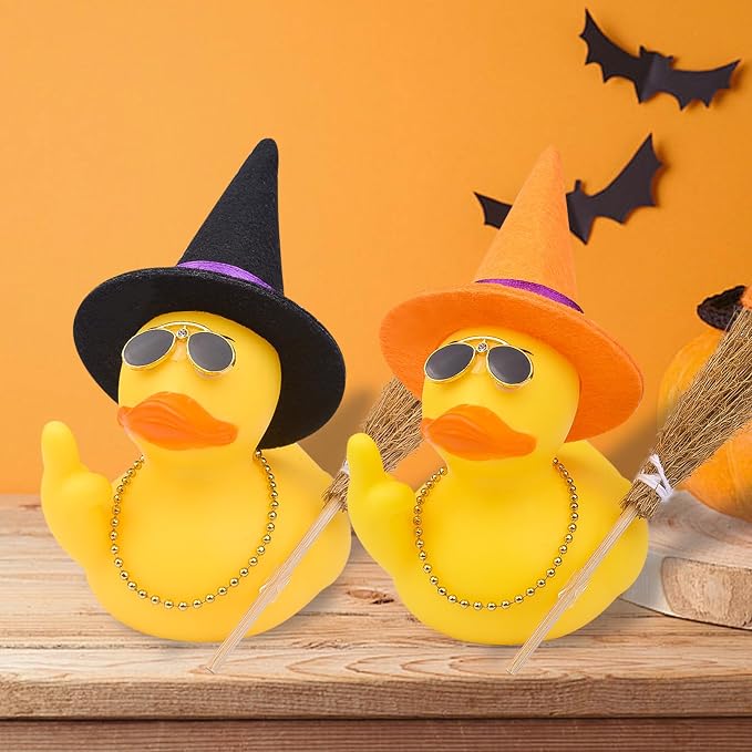Halloween 3.15" Fun Rubber Duck Witch Duck Car Dashboard Decorations Halloween - Image 5