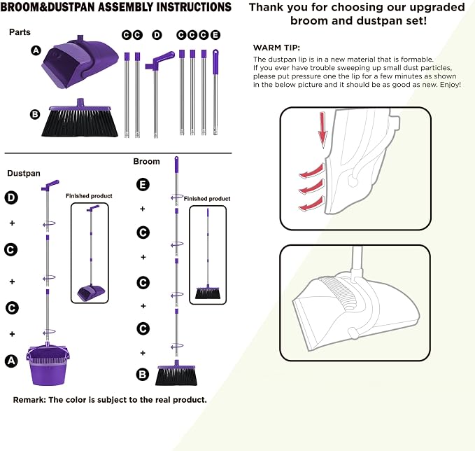 Purple Broom with Dustpan Combo Set - Image 9
