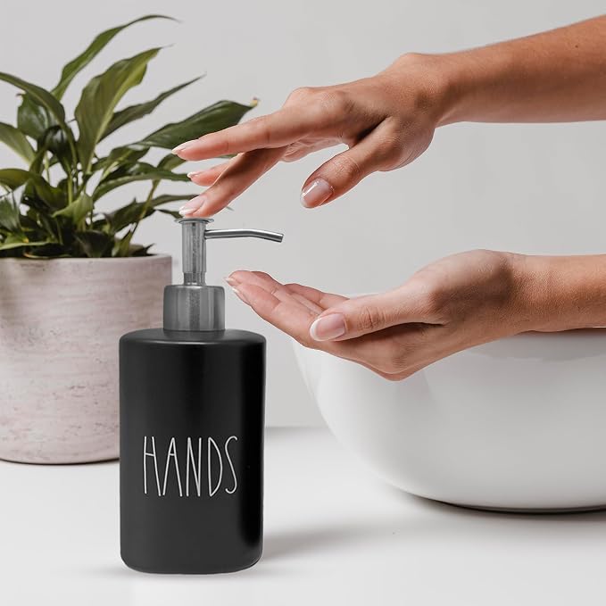 Modern Farmhouse Ceramic Dishes and Hands Soap Dispenser Set - Image 3
