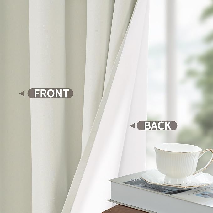 YoungsTex Ivory Linen 100% Blackout Curtains - Image 7