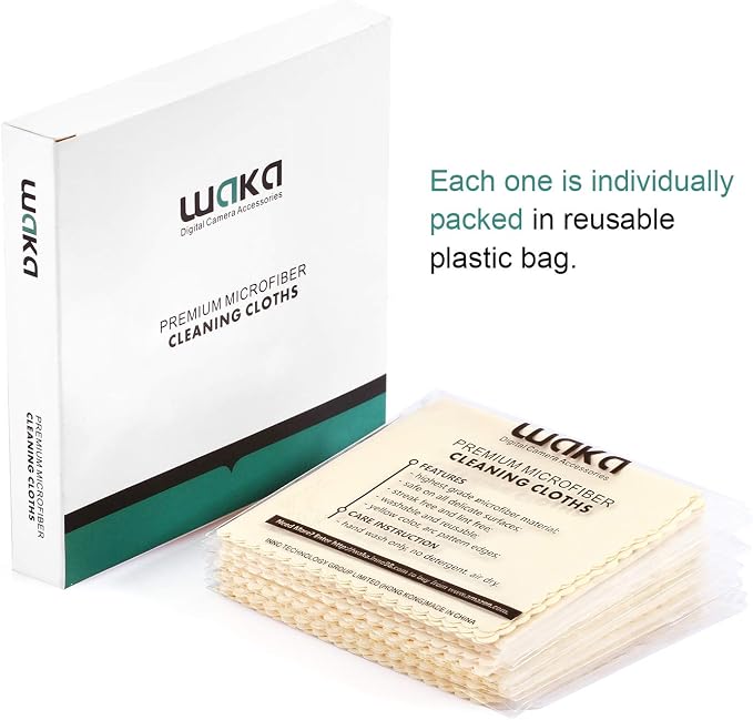 waka 10 Pack Upgraded Microfiber Cleaning Cloth, 6x7 Lint Free Cloth - Image 7