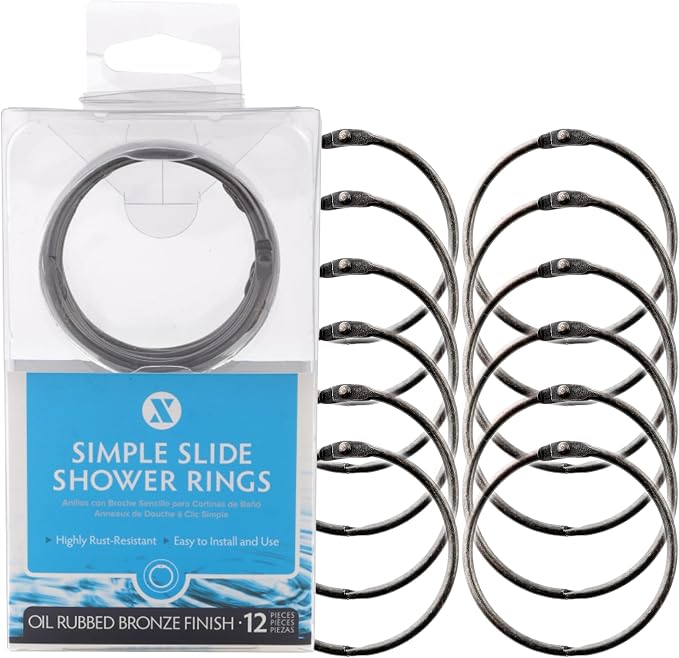 SlipX Solutions Simple Slide Shower Curtain Rings Provide Effortless Gliding on by SlipXSolutions