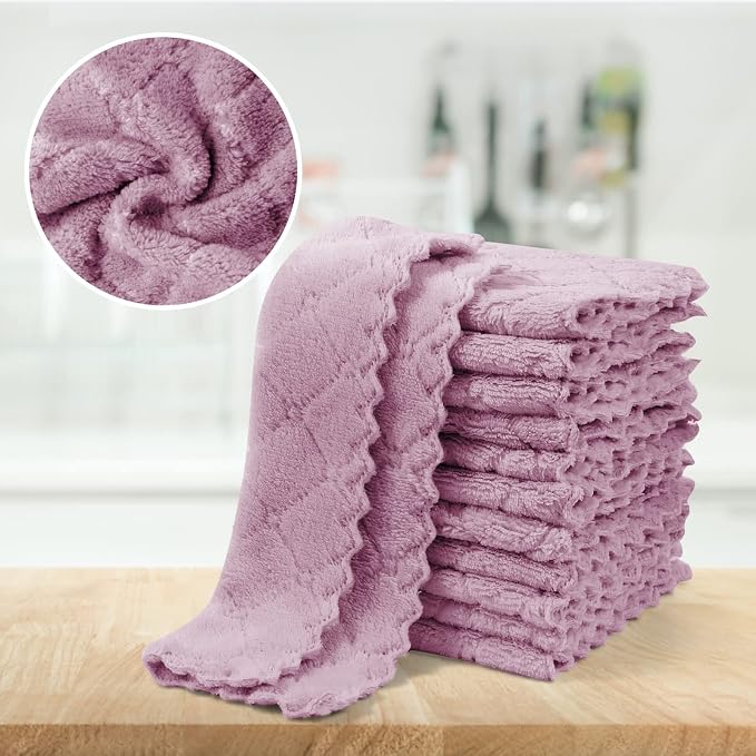 UMANI 12 Pack Kitchen Dish Cloths, Ultra Soft Absorbent Quick Drying Dish Towels - Image 6