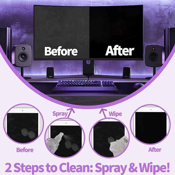 Phone Touch Screen Cleaner Mist Spray and Wipe, Hatstart Pristine Eyeglass - Image 2