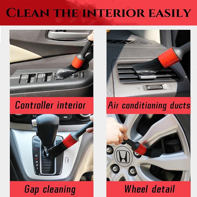 10pcs Auto Car Detailing Brush Set, Car Interior Cleaning Kit, Including 5pcs - Image 7