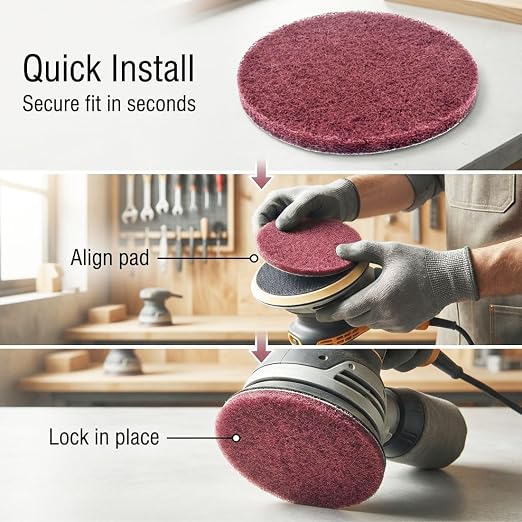 4 Inch 400 Grit Drill Brush Scrubber Scouring Pads, Random Orbital Sander - Image 5