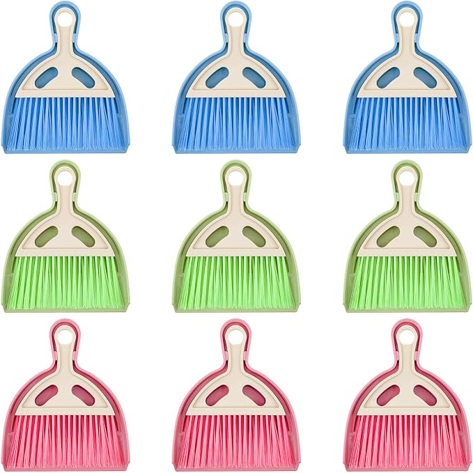 9 Pcs Small Dustpan and Brush Set Mini Broom and Dustpan Set by Unknown