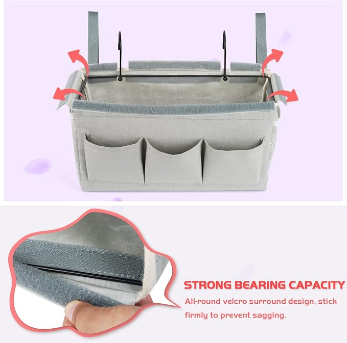 Loghot Bedside Caddy/Bedside Storage Bag Hanging Organizer - Image 5