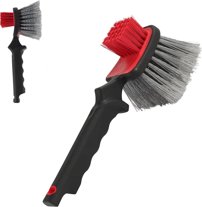 Dual Head Car Clean Brush, Wheel & Tire Brush, car Wheel Brush, Short Handle by Unknown