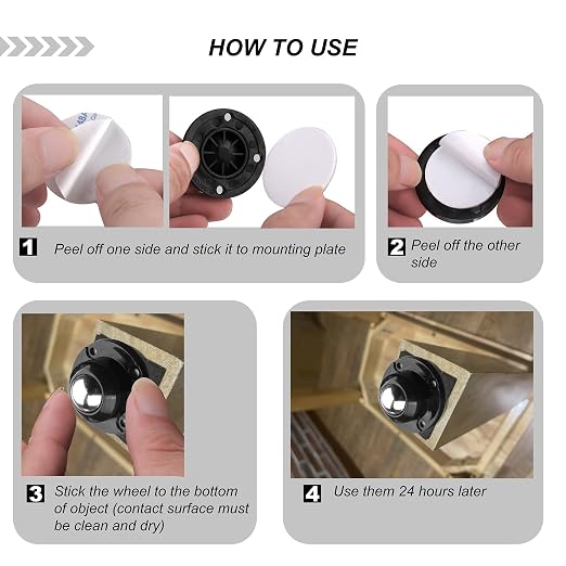 PlusRoc 4 Pack Anti-Rust Wheels Stainless Steel Self Adhesive Caster Wheels - Image 7