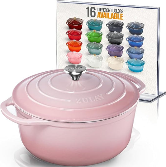 Zulay Kitchen 6 Quart Enameled Cast Iron Dutch Oven Pot by ZulayKitchen