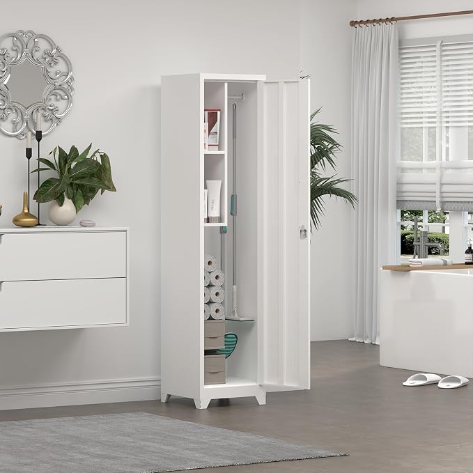 Slim Broom Storage Cabinets, Metal Cabinet - Image 7