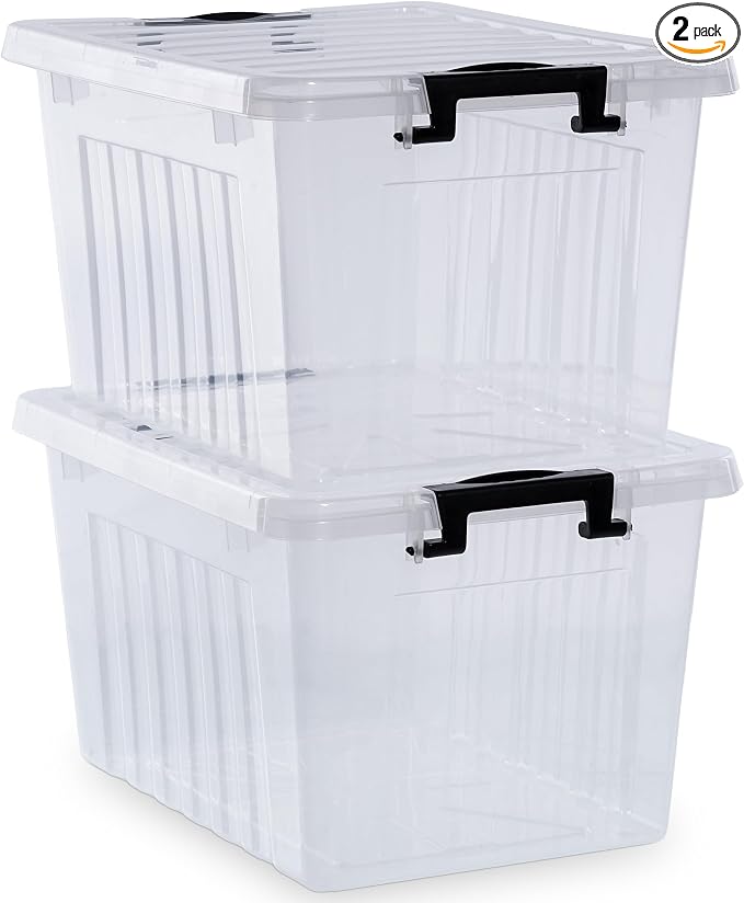 Citylife 22 QT Clear Plastic Storage Bins by CitylifeHomeOrganization