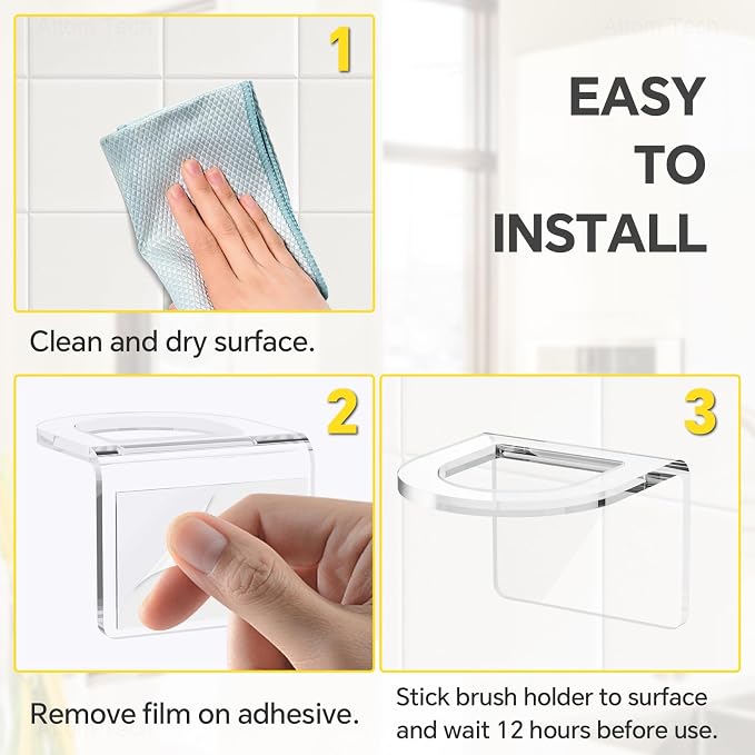 NiHome Clear Acrylic Kitchen Sink Brush Holder 2PCS, Universal Fit Compatible - Image 8