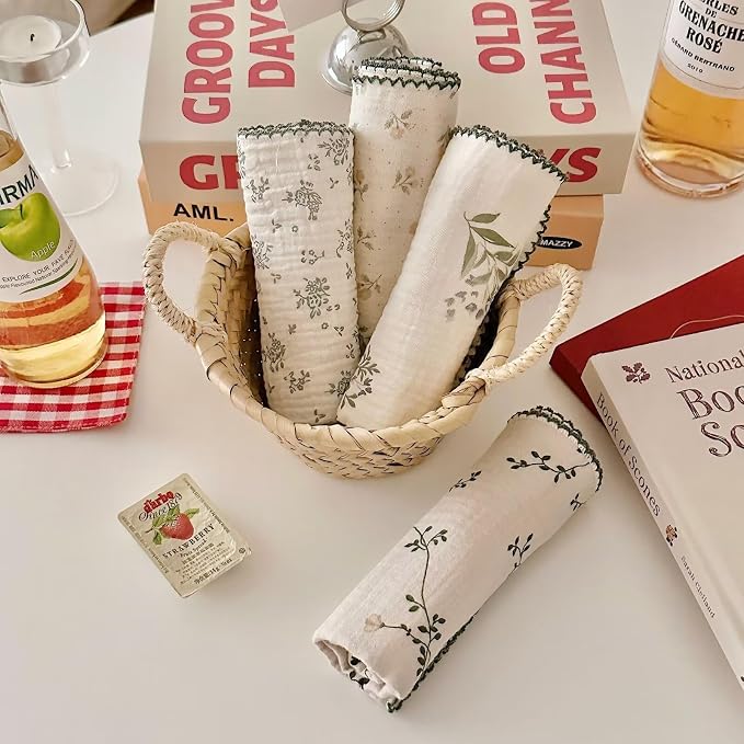 BuLuTu Cotton Muslin Kitchen Towels Set - Image 3