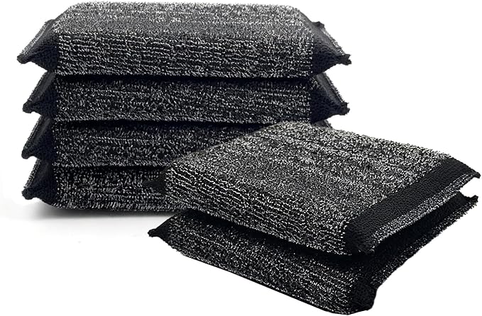 6 Pcs Steel Wool Scrubber Kitchen Sponges, Non Scratch Scrubbers Heavy Duty by Unknown