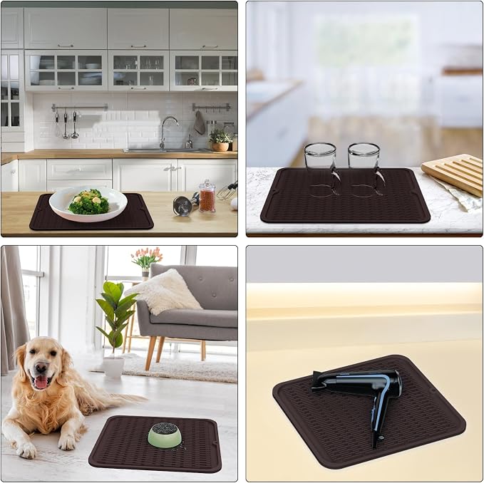 ZLR Silicone Dish Drying Mat for Kitchen Counter, Eco-Friendly Fast Dry Dish Mat - Image 9
