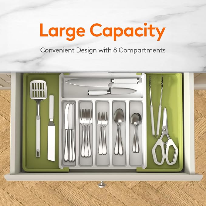 Lifewit Silverware Drawer Organizer, Expandable Utensil Tray - Image 2