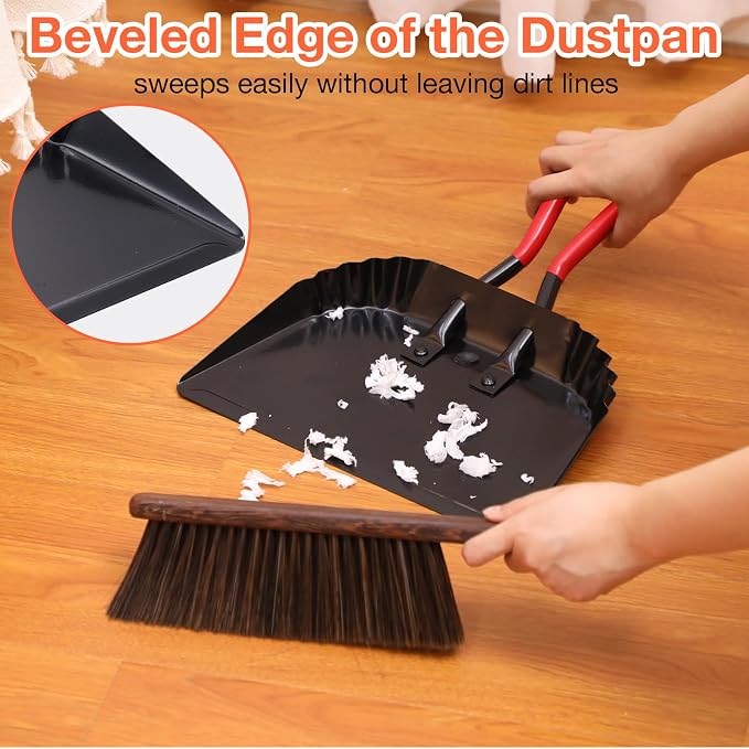 Uiifan 4 Pcs Industrial Metal Dustpans 12" Heavy Duty Dust Pan - Image 4