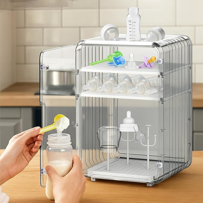 Palksky Baby Bottle Organizer for Storage, Baby Bottle Drying Rack for - Image 3