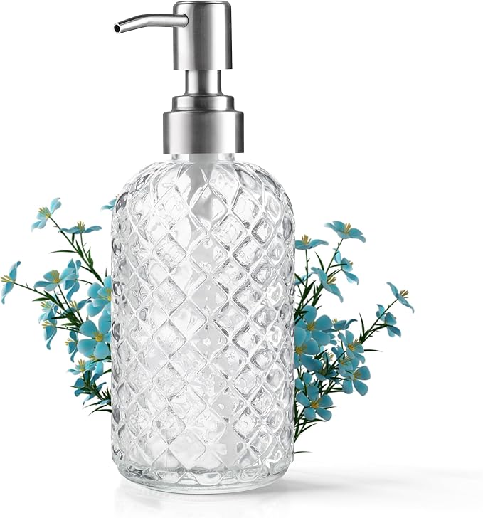 14 Oz Refillable Glass Soap Dispenser by Kaishun