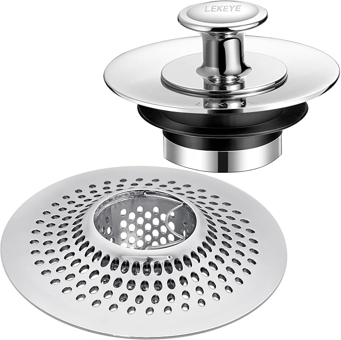 LEKEYE Shower Drain Hair Catcher | Bathtub Stopper/Strainer Stainless Steel by LEKEYE