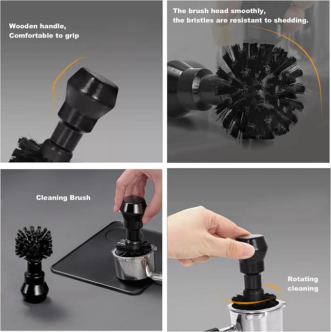 Espresso Coffee Machine Cleaning Brush Set, Group Head Cleaning Brush, Coffee - Image 2