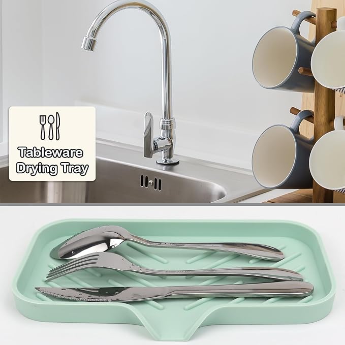 YASMEN Silicone Bathroom Soap Dishes, Sink Sponge Holder - Image 4