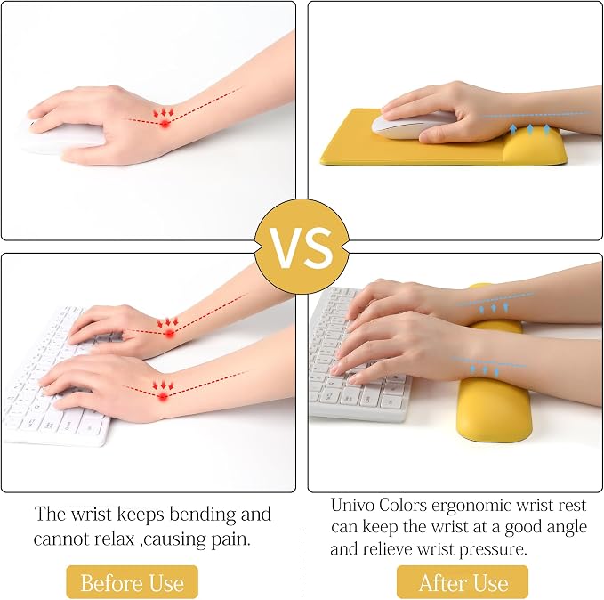 UnivoColors Design-Wave Set of Keyboad Wrist Rest & Mouce Pad, Artificial - Image 3