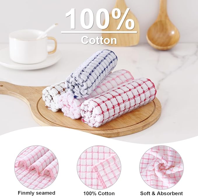 Kitinjoy Cotton 12 Pack Terry Kitchen Towels, 16 x 25 Inches Super Soft and - Image 2